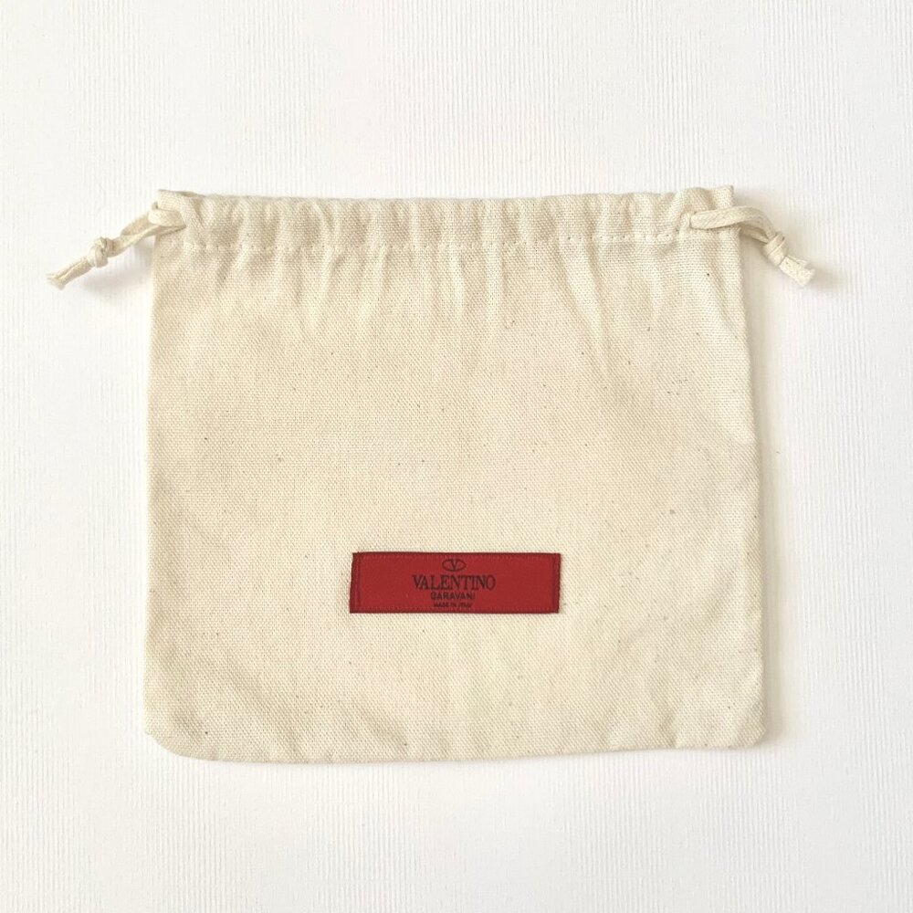 Valentino Garavani Dust Bag Beige Red Pouch Drawstring Storage Gift Chic Luxury